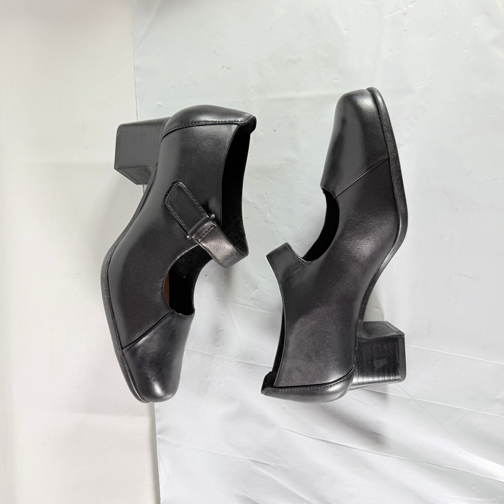 Clarks Un Damson Vibe Black Leather Mary Jane Block Heels Size 6.5 M - Picture 7 of 11